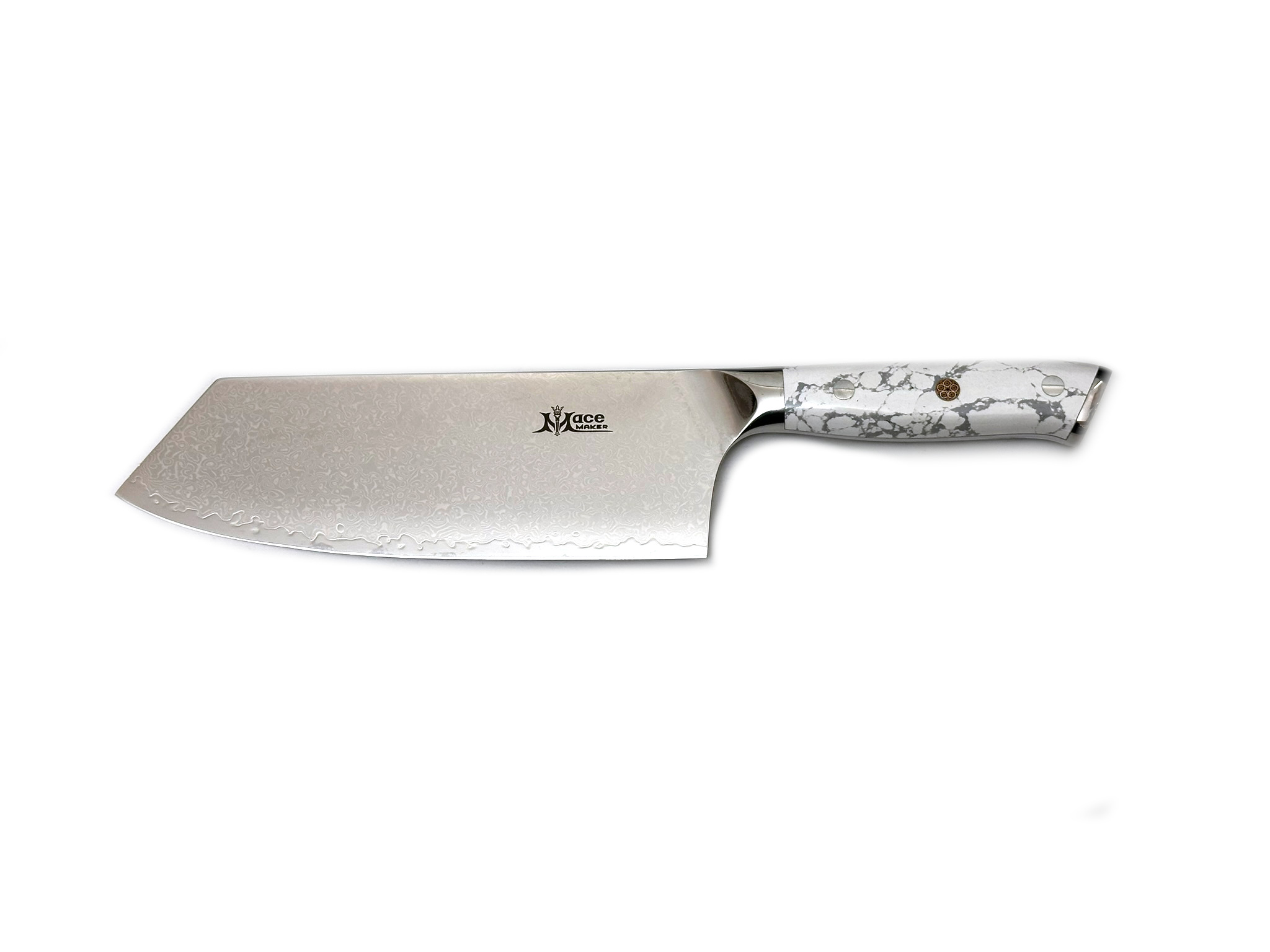MaceMaker WHITE STONE CLEAVER - SanMai Damaškový Kuchyňský nůž